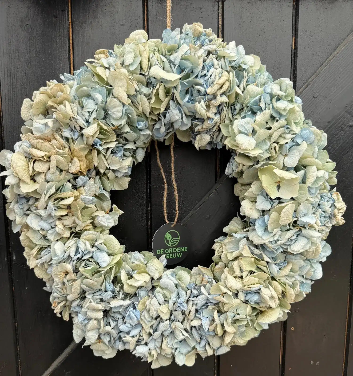Gedroogde hortensia krans, pastel